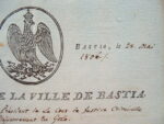 Lettre avec belle vignette corse.
